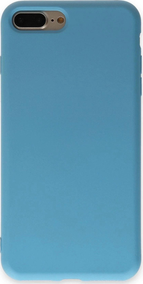 iPhone 7 Plus Kılıf Nano içi Kadife Silikon - Mavi-(5796)