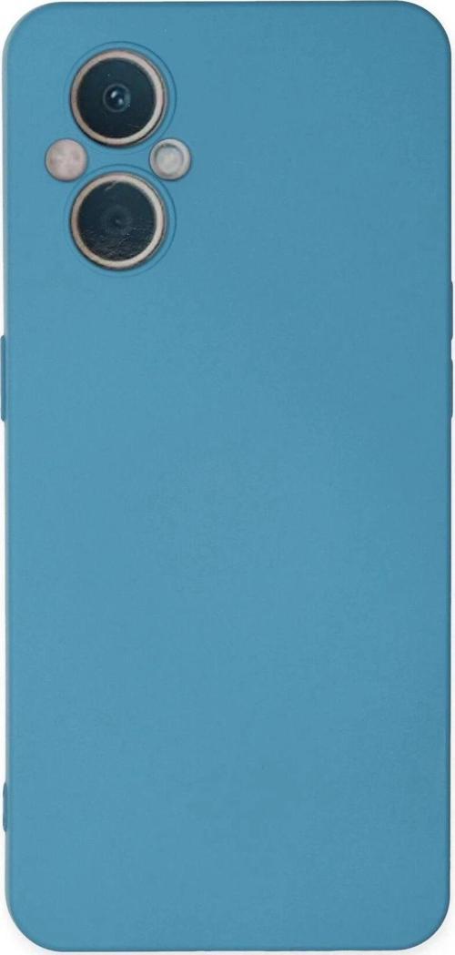 Oppo Reno 7 Lite Kılıf Nano içi Kadife Silikon - Mavi-(5796)