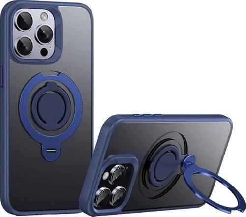 iPhone 15 Pro Max Avatar 360 Dönen Magsafe Kapak - Lacivert-(5796)