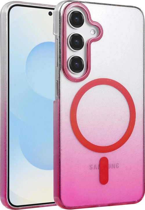 Samsung Galaxy S25 Glossy Magsafe Kapak - Pembe-(5796)