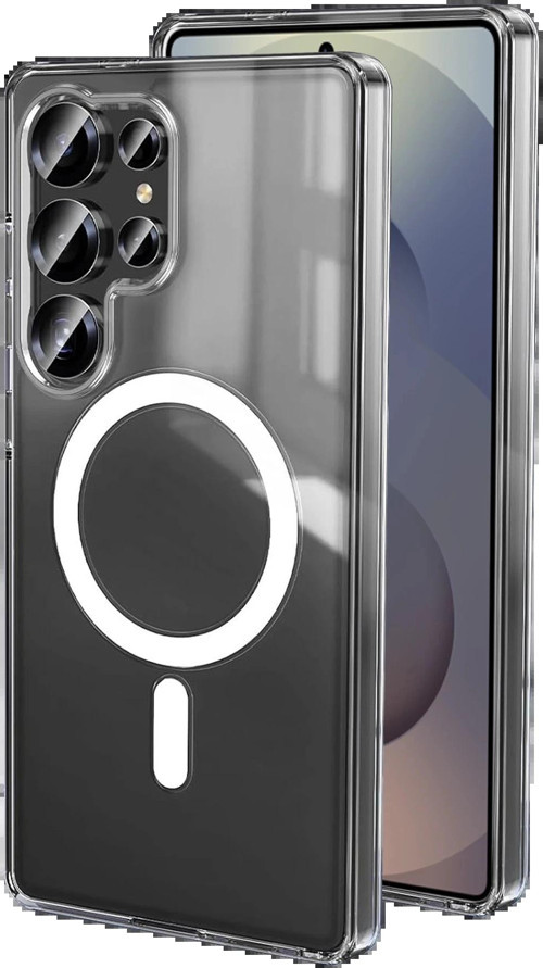 Samsung Galaxy S25 Ultra Kılıf Magneticsafe Şeffaf Silikon - Şeffaf-(5796)