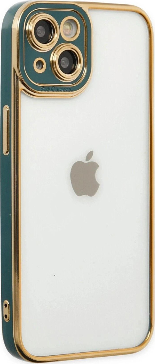 iPhone 14 Plus Kılıf Liva Lens Silikon - Yeşil-(5796)