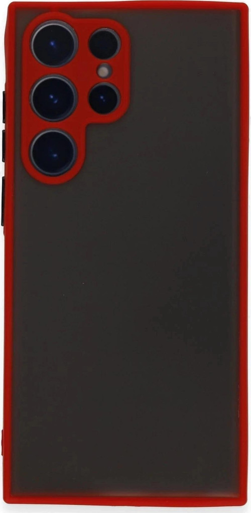 Samsung Galaxy S22 Ultra Kılıf Montreal Silikon Kapak - Kırmızı-(5796)
