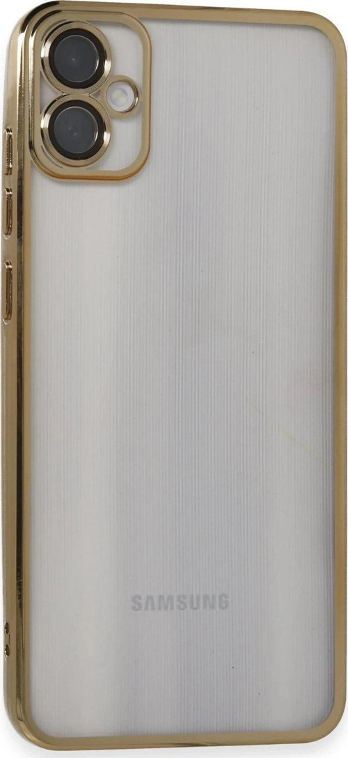 Samsung Galaxy A05 Kılıf Lensli Silikon - Gold-(5796)