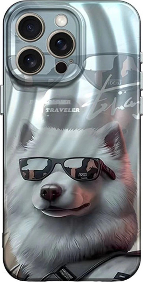 iPhone 14 Pro Kılıf Crew Desenli Kapak - Köpek-(5796)