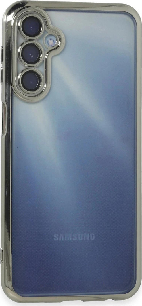 Samsung Galaxy A55 5G Kılıf Lensli Silikon - Gümüş-(5796)