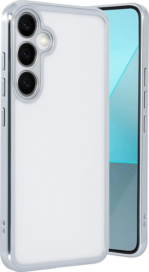 Samsung Galaxy A24 4G Prime Kılıf Lensli Silikon - Gümüş-(5796)