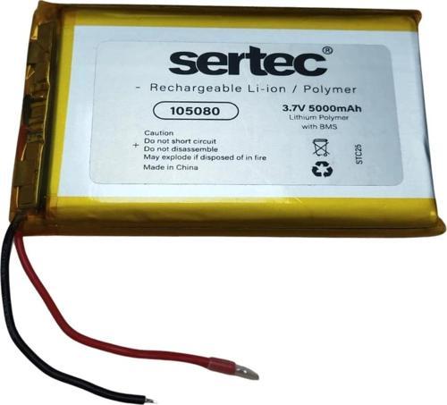 105080 3.7V 5000 mAh Li-Polymer Pil (Devreli/1.5A)