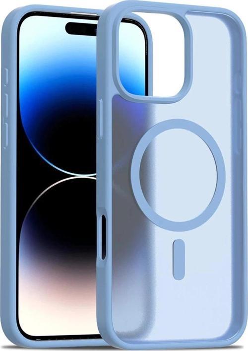 iPhone 16 Pro Max Jota Magsafe Kapak - Açık Mavi-(5796)