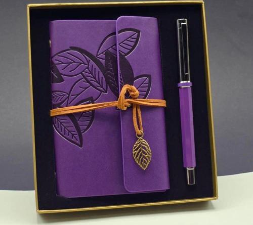 Özel Renk Deri Defter Ve Roller Metal Kalem