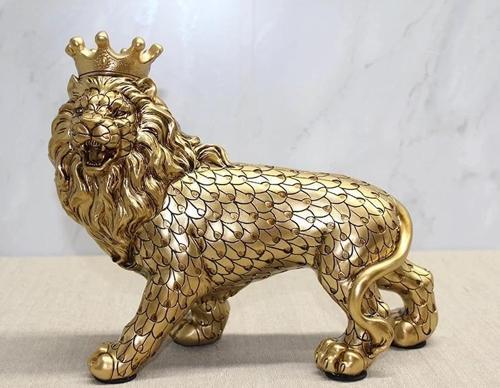 Polyester Dekoratif Taçlı Aslan Figürü Alk2576