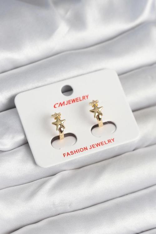 BFS Pirinç Gold Renk Yıldız Kadın Küpe