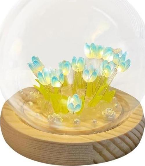 LED Işıklı Kendin Yap Lale Cam Küre