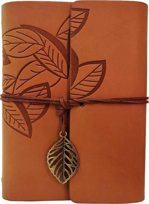 Deri Yaprak Desenli Defter