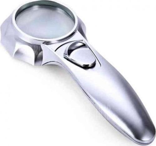 7x Büyüteç 6 Led Işık Aydınlatma 50mm Optik Lens El Büyüteç