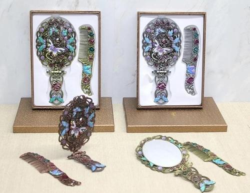 Kelebek Katlanabilir Ayna Ve Tarak Seti Büyük Boy Alk4981