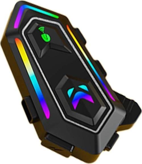 KRM2 RGB Motosiklet Sürücüleri İçin IPX6 Su Geçirmez Özellikli Kablosuz Bluetooth Kulaklık - Siyah-(