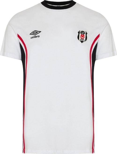 Orijinal Lisanslı Antrenman Beyaz Bisiklet Yaka T-Shirt