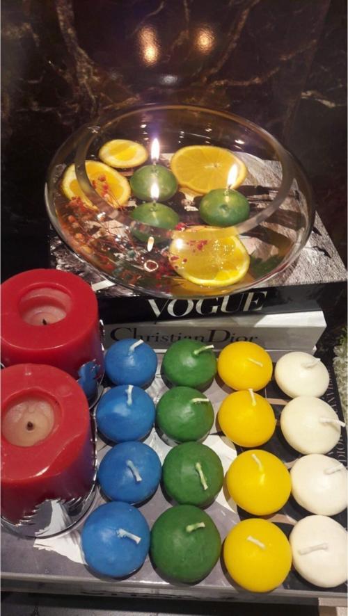 Eğlence Adası 12'Li Mavi Suda Yüzen Mum