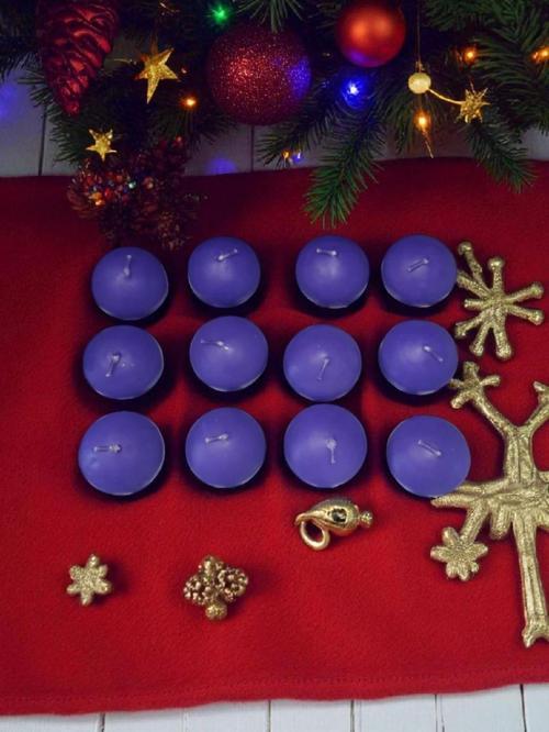 Iv Candles 24 'Lü Mor Suda Yüzen Mum