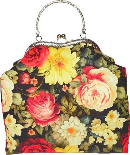 Metal Klipsli El Yapımı Vintage El Çantası