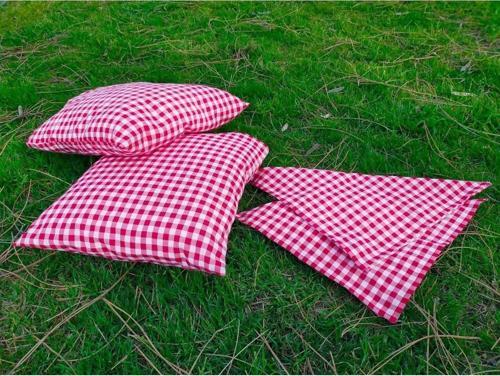 Kırmızı Pötikare Minder Tekli