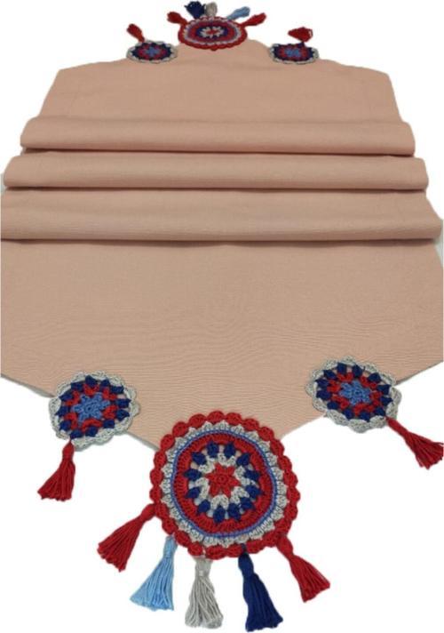 Mandala Motifli Püsküllü Runner