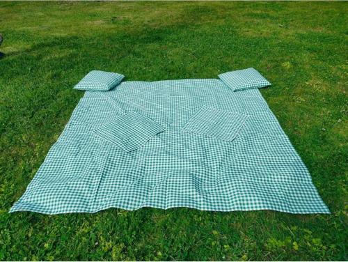 Yeşil Pötikare Piknik Seti 5 Parça