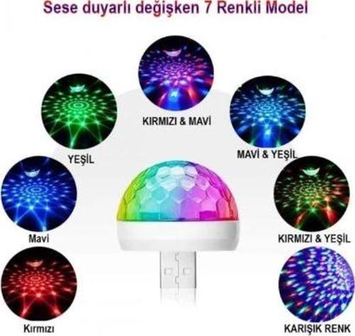 Usb Girişli Sese Duyarlı Disko Topu