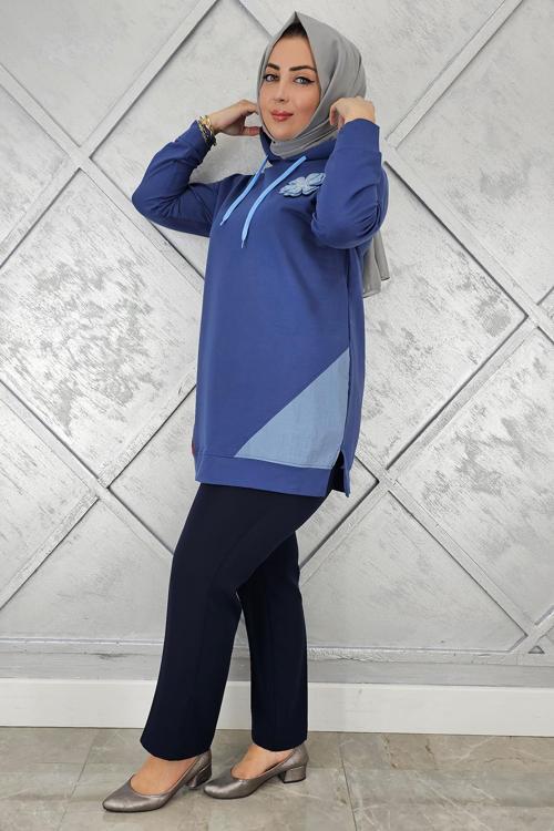 KADIN KOMBİNLİ KAPÜŞONLU TESETTÜR TUNİK