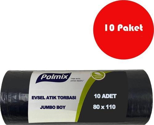 10 Adet  Jumbo Boy Evsel Atık Torbası 80x110 cm - P133