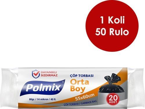 50 Adet Orta Boy 55 x 60 cm Çöp Torbası - P102