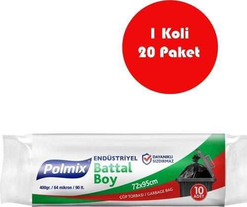 20 Adet Endüstriyel Battal Boy Çöp Torbası 72x95 cm - P403