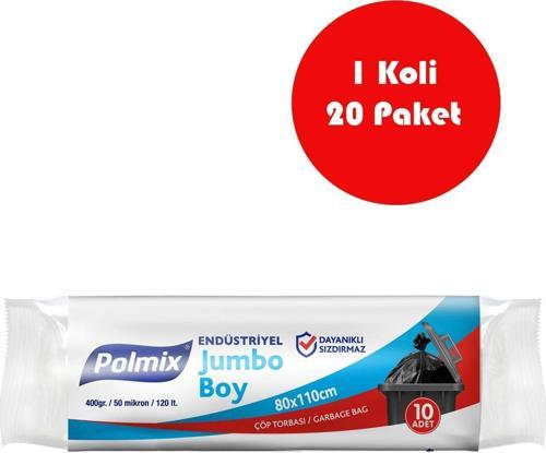 20 Adet Endüstriyel Jumbo Boy Çöp Torbası 80x110 cm - P404