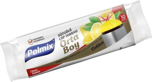 30 Rulo Orta Boy Limon Kokulu Büzgülü Çöp Torbası 55 x 60 cm - P139