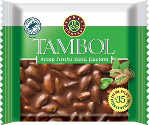 Tambol Bütün Antep Fıstıklı Sütlü Çikolata 77 gr
