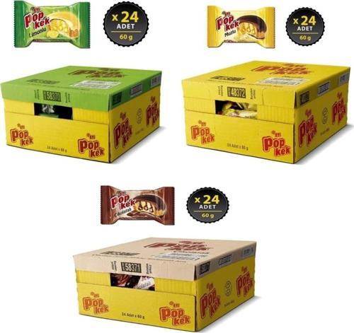 Popkek Limon-Muz-Çikolata 60 grx72 Adet (3 PAKET KARMA)