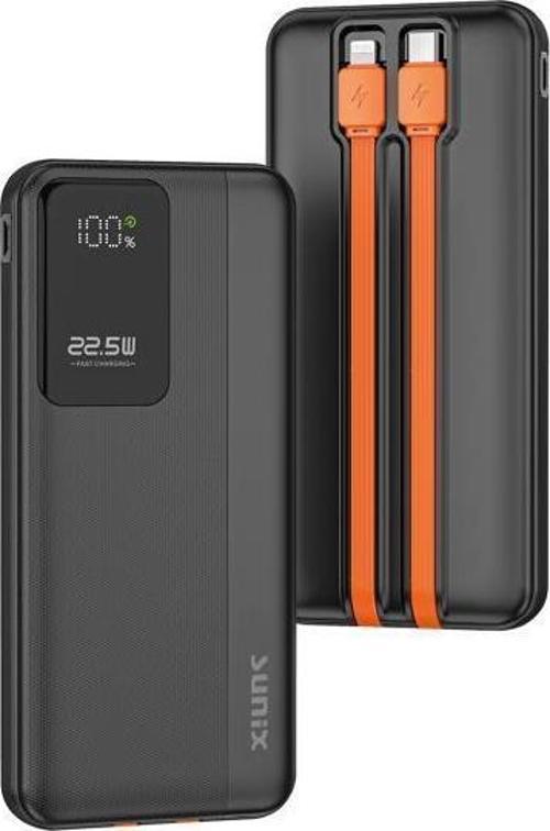 10.000 Mah 22.5W Süper Hızlı Kendinden Kablolu Powerbank Siyah PB-145
