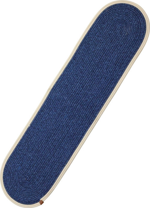 Jutty Hasır Görünümlü Jüt Dokuma Lacivert Krem Oval Dekoratif Masa Runnerı 35X135 Cm Mutfak Salon