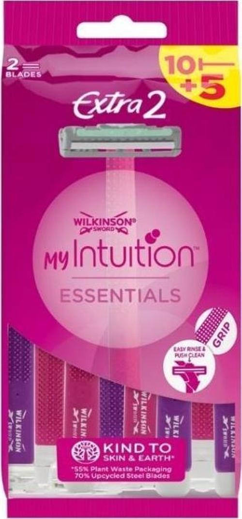 Intuition Essentials Extra 2 Kadın Çift Bıçaklı Tıraş Bıçağı - 10+5 Paket
