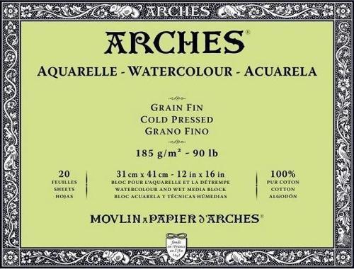 Sulu Boya Defteri Blok Soğuk Baskı - Orta Doku 185 gr. 31x41 cm. 20 Yaprak