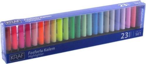 Fosforlu Kalem Seti 23 Renk Desk Set Supertrendaüstü Stand