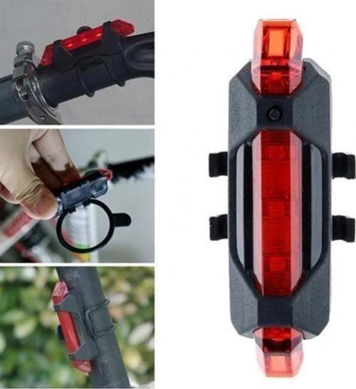 BUFFER® Usb Şarj Edilebilir Parlak Bisiklet Led Lamba Su Geçirmez Güvenlik Uyarı Arka Lamba Işığı