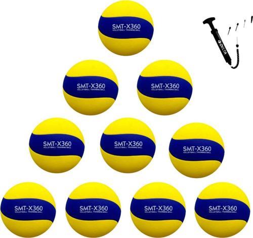 Smt-X360 Deri Voleybol Topu Sert Zemine Ve Okullara Uygun Top Pompası Hediyeli (10 Adet)