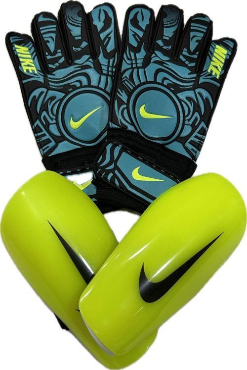 Nk Kaleci Eldiveni Ve Tekmelik Set  6 No 7-9 Yaş Grubu Çoklar İçin Set Mavi Sarı