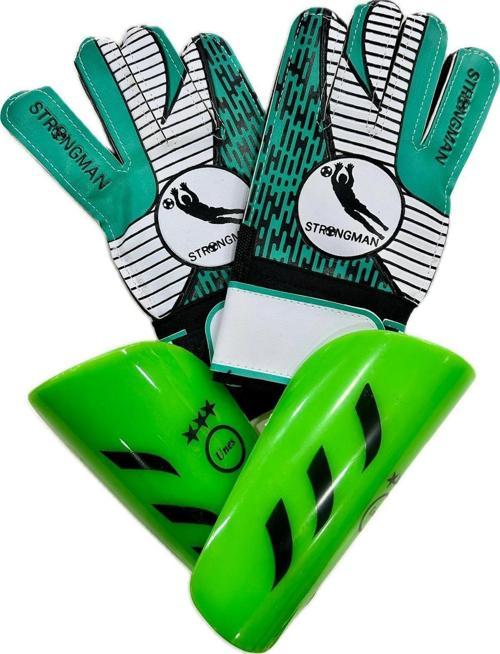 Kemiksiz Çocuk Kaleci Eldiveni Ve Tekmelik 2 Li Set 6 No Yeşil Renk Yeşil