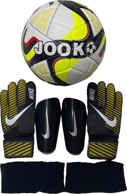 Jooko 5 No Desenli Top, 5-6-7-8 Numara Çocuk Kaleci Eldiveni Ve Tekmelik Seti