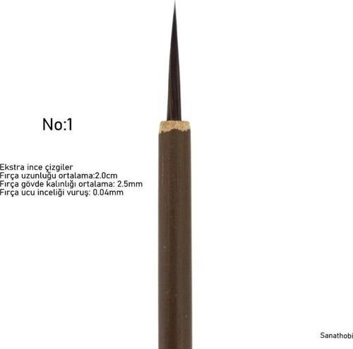 Tahrir Fırçası Kurt Kılı No:1-çini, seramik, tezhip, minyatür, brush, ekstra ince-1 Adet