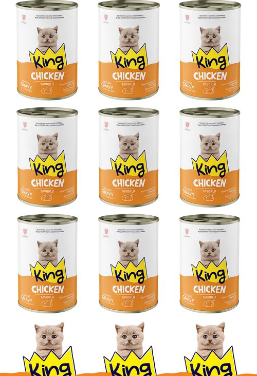 KİNG MASKOT TAVUKLU YAVRU KEDİ KONSERVE 400 GR (12 ADET)