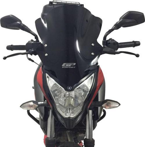 Bajaj Pulsar NS 200 2011-2023 Uyumlu Ön Tur Camı Siyah